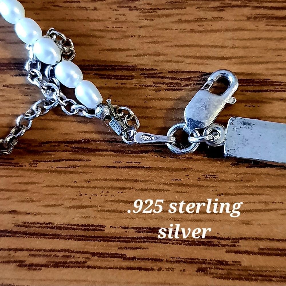 BARONI DESIGNS .925 Sterling Silver, Pearl Double Strand Necklace WEDDING GUEST! - Picture 7 of 10